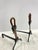 Rare pair of leather-covered andirons by Jacques Adnet France I have official proof of authenticity such as vintage...