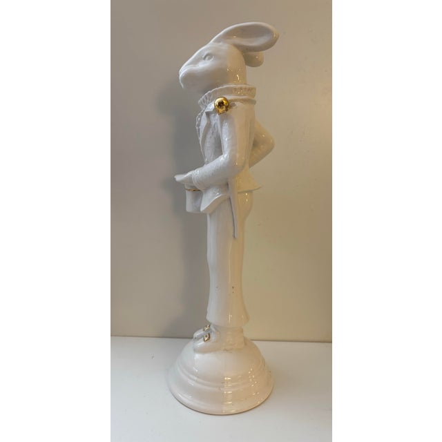Figurative Florence Balducci for Anthropologie Aristocratic Animal Rabbit Italian Ceramic Candleholder For Sale - Image 3 of 5