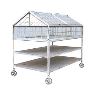 Iron and Glass Greenhouse Shelf For Sale