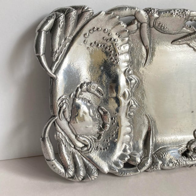 Vintage Arthur Court Crab Seafood Tray Aluminum Dish For Sale - Image 6 of 10