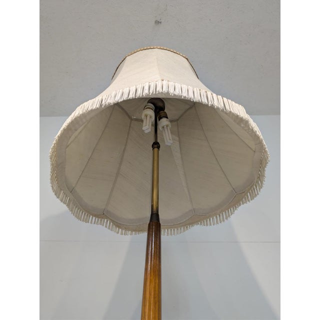 Wood Danish Teak Floor Lamp with Brass, 1960s For Sale - Image 7 of 18