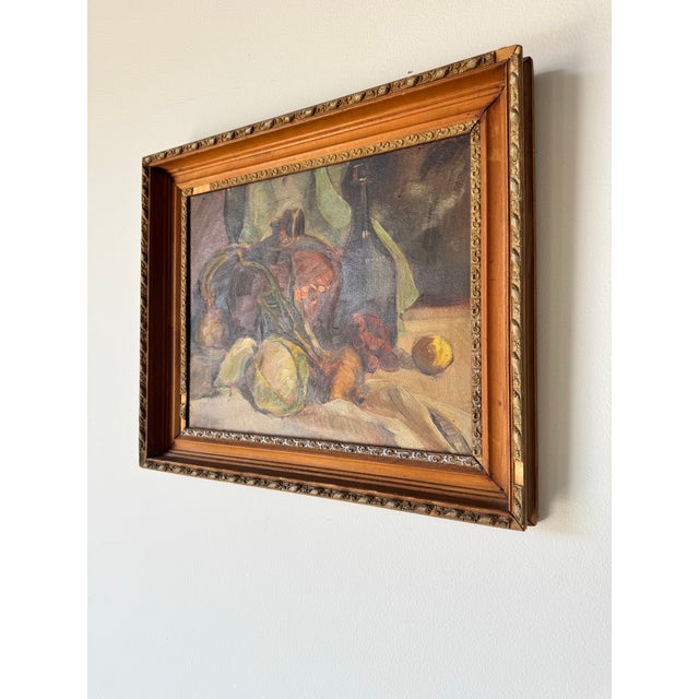 Abstract 1950's Vintage Still Life Oil on Board Painting -Framed For Sale - Image 3 of 11