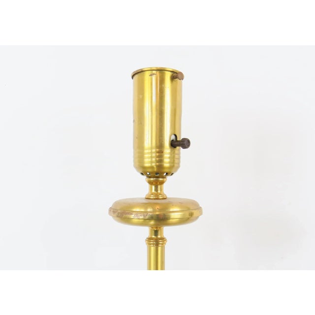 Vintage 1940s Art Deco Solid Brass Floor Lamp Torchères - a Pair For Sale In Chicago - Image 6 of 11