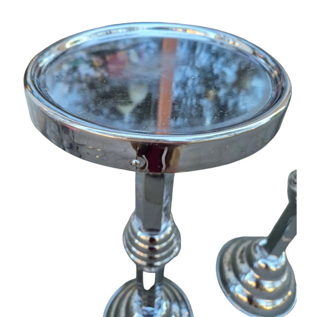 Chrome-Plated Metal Pedestals, Set of 2 For Sale - Image 4 of 7