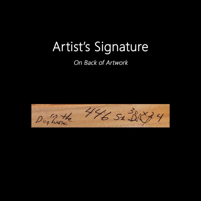 "In the Doghouse" Original Framed Dog Painting by Stuart Dunkel For Sale - Image 9 of 9