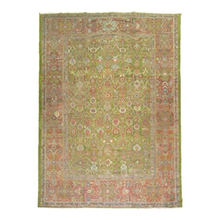 Green Antique Sultanabad Rug rug no.10156 For Sale