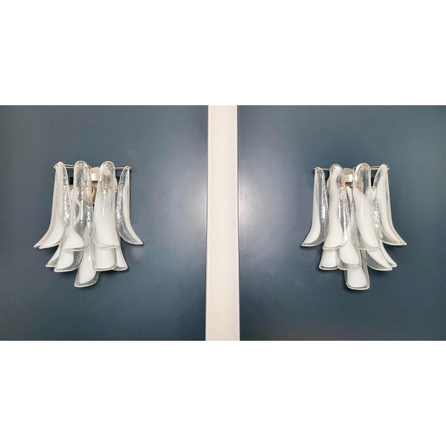 Vintage Italian Murano Wall Lights in the style of Mazzega, 1990s, Set of 2 For Sale - Image 4 of 17