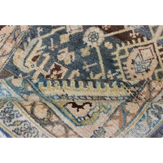 Persian Malayer Rug With All-Over Design in Gray, Blue, Cream, Pink Tones For Sale - Image 11 of 13