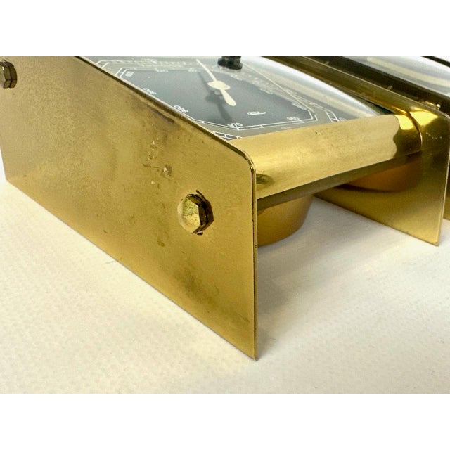Gold Art Deco Brass Weather Station from Fischer, 1940s For Sale - Image 8 of 11