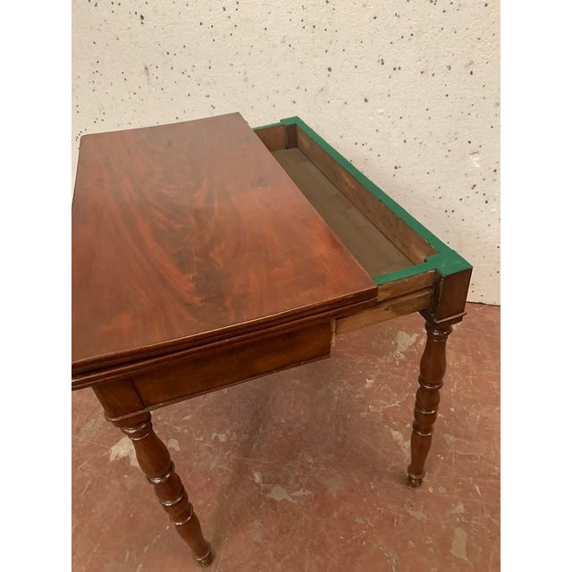 Wood Louis Philippe Style Mahogany and Veneer Game Table, 1800s For Sale - Image 7 of 12