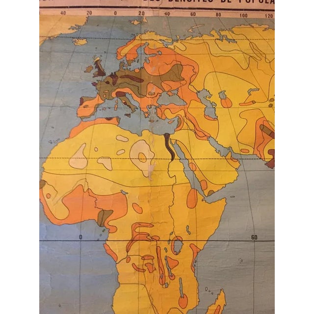 Textile Population Density Map, 1960s For Sale - Image 7 of 11