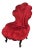 Victorian Shell Form Red Velvet Slipper Chair For Sale
