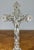 Vintage French Style Metal Ornate Religious Altar Cross For Sale - Image 5 of 12