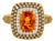 14K Yellow Gold Orange Citrine Champagne Diamond Cocktail Ring For Sale