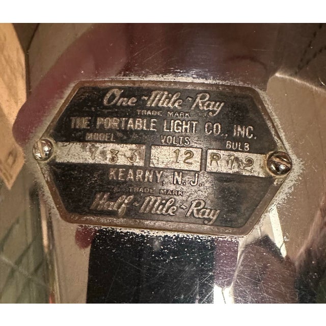 Made in the wonderful decade of the 1950’s , this item is Half-Mile Ray spotlight manufactured by The Portable Light Co.,...