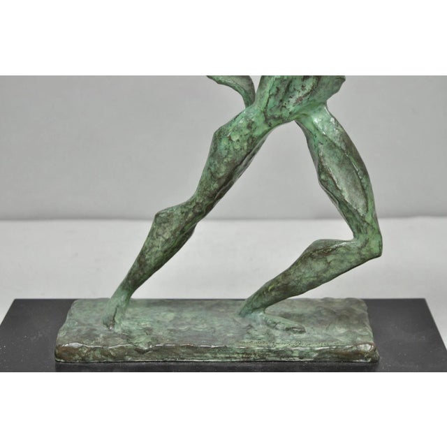 Metal Mid 20th Century Estelle Goodman Brutalist Mid Century Modern Bronze Dancing Man Sculpture For Sale - Image 7 of 15