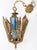 1960s 1960s Spanish Gothic Brass 3-Light Lantern With Multi-Color Stained Cathedral Glass For Sale - Image 5 of 12