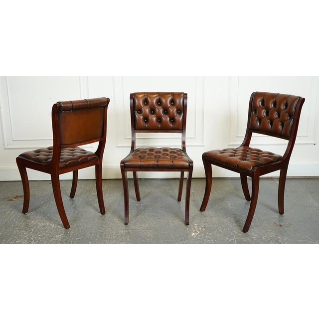 Chesterfield Leather Dining Chairs, Set of 6 For Sale - Image 4 of 16