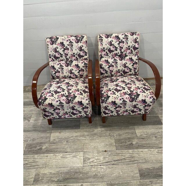 Original art-deco mad-man relax chairs by halabala for up-zavody, 1920 rare model h-237 new upholstery in superb condition...