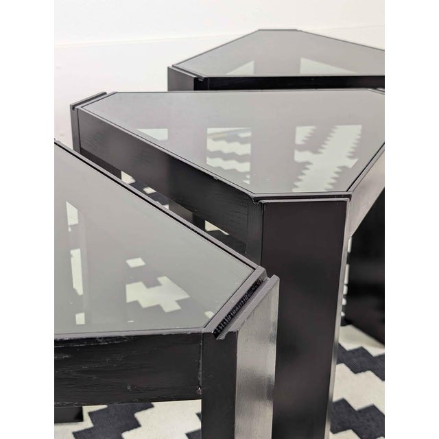 Italian Set of Black Little End, Coffee Tables, Etagere Shelf by Porada Arredi For Sale - Image 4 of 11