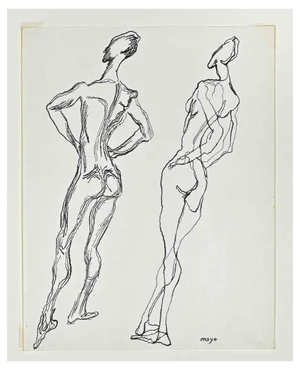 Antoine Mayo, Figure, Original Drawing, Mid 20th-Century