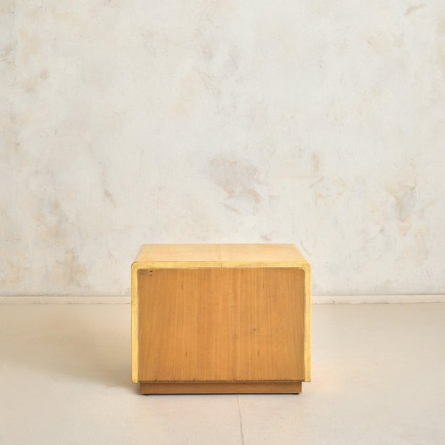 Wood Italian Lacquered Goatskin Parchment Nightstand by Aldo Tura, 1960s For Sale - Image 7 of 11