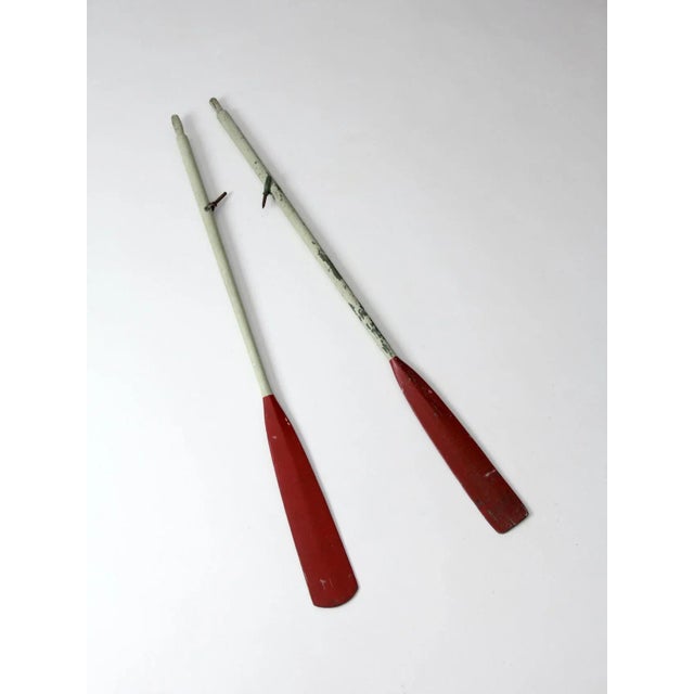 Vintage Painted Wooden Oars Pair For Sale - Image 10 of 11