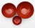 Metal Hanova of Pasadena Rare Enameled Steel "Lava" Bowl - Rust/Orange 3pc Set For Sale - Image 7 of 8