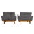 1960s Pair of Mid-Century Modern Upholstered Walnut Lounge Chairs, Italian, Ca. 1967 For Sale - Image 5 of 8