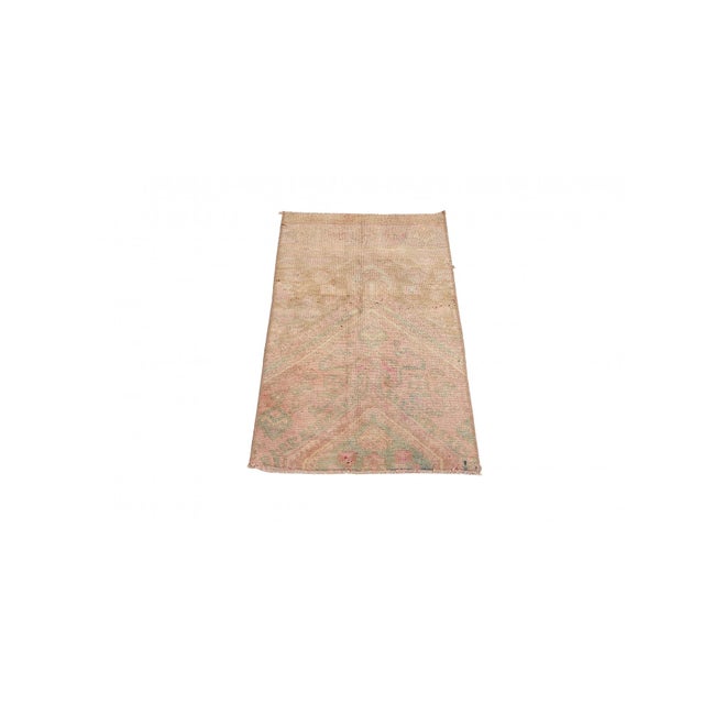 Handknotted Vintage decorative mini wool rug fragment. Approximatelly 45-55 years old. In very good condition. Rare find,...