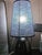 Black-Patterned Gauze & Glossy Ceramic Lamp For Sale - Image 4 of 6
