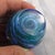 1980s 1980s Small Blue Striped Art Glass Perfume Bottle For Sale - Image 5 of 6
