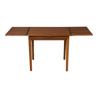 1960s Danish Modern Teak Square 33.5” Dining Table For Sale