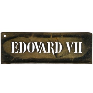 Vintage French Edovard VII Brass Stencil For Sale