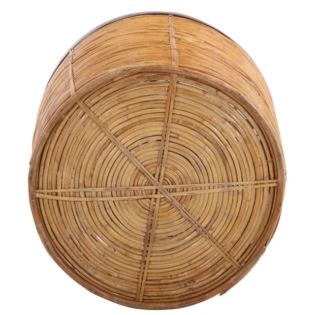 French Rattan and Brass Basket, C 1970 For Sale In Philadelphia - Image 6 of 6