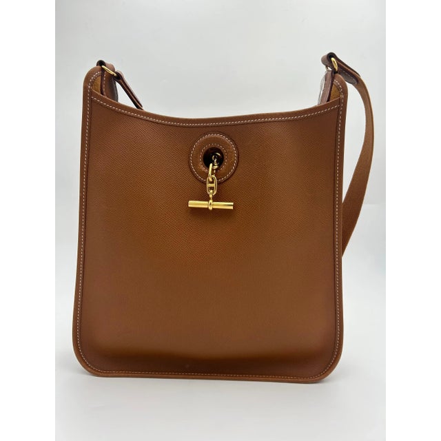Hermès Gold Camel Leather Vespa Bag. Please note this item is in good condition with minor wear consistent with age and...