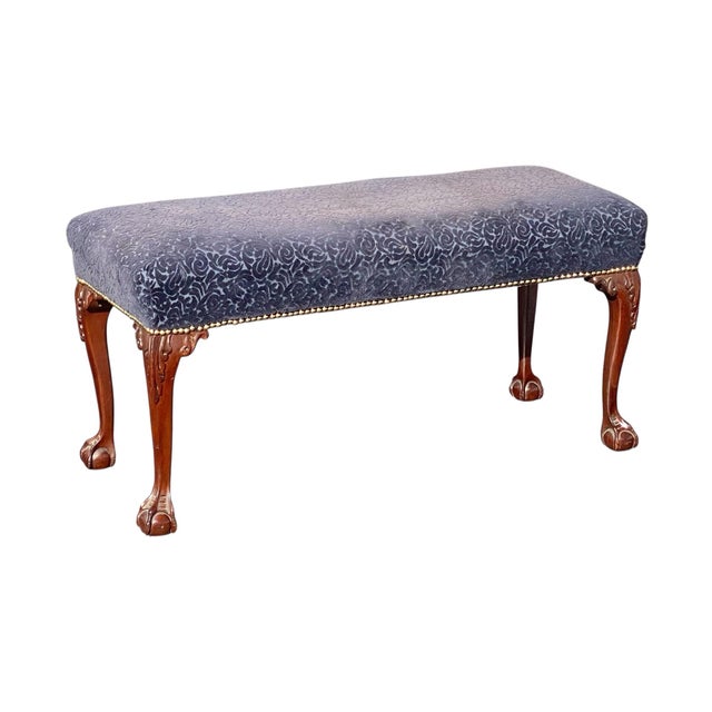 Chippendale Vintage Chippendale Style Window Bench / Vanity Bench For Sale - Image 3 of 12