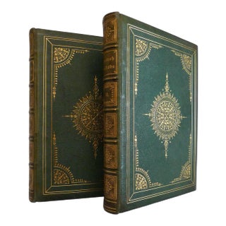 Late 19th Century Decorative Leather Volume Set, s.c. Hall's the Book of British Ballads- a Pair For Sale