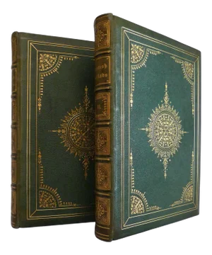 Late 19th Century Decorative Leather Volume Set, s.c. Hall's the Book of British Ballads- a Pair