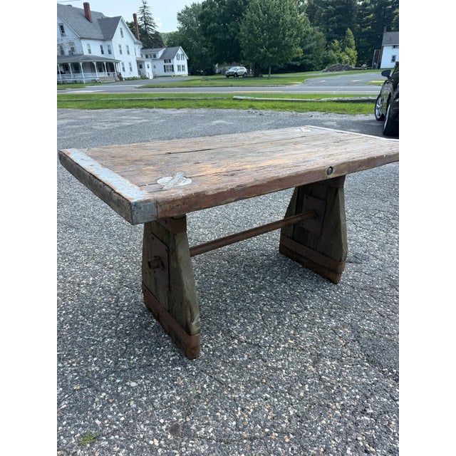 Metal Farmhouse Rustic Ship Hatch Door Industrial Table For Sale - Image 7 of 8