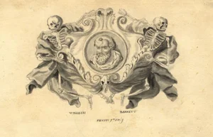 William Barrett, Socrates Memento Mori Cartouche Design, 1750, Watercolour