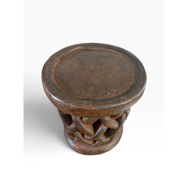 Tribal Vintage Tribal Nobility Bamileke Braided Stool/Table Cameroon 15" H For Sale - Image 3 of 9