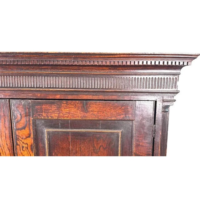 Mid 18th Century Antique Georgian Oak Press Cupboard, 1750 For Sale - Image 5 of 13