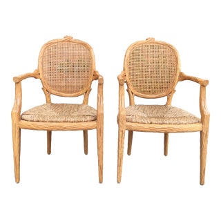 Faux Bois Arm Chairs - a Pair For Sale