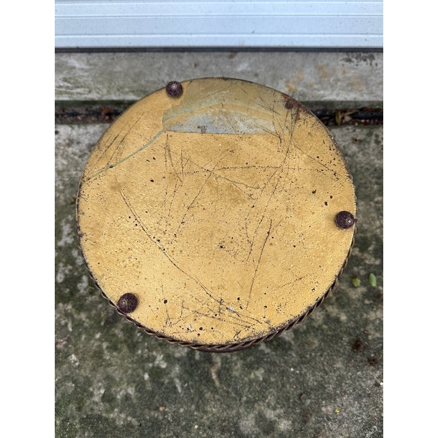 1960s Mid-Century Italian Gilded Metal Storage Ottoman / Vanity Stool - Newly Upholstered For Sale - Image 12 of 12