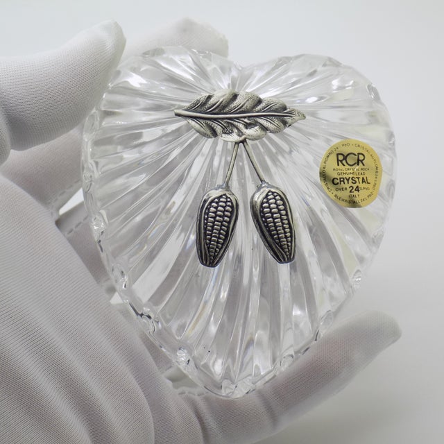 An exquisite find from the 1980s/1990s, this Italian jewelry box crafted by RCR combines premium 24% lead crystal with a...