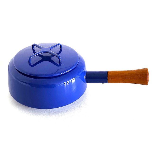 1960s 1960s Dansk Kobenstyle Fondue/Sauce Pot With Lid, Blue For Sale - Image 5 of 11