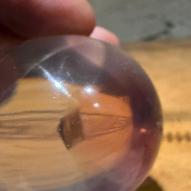 1980s Vintage Sculpture of a Lucite in the Shape of an Egg Golden Pyramid Vasa Era For Sale - Image 5 of 15