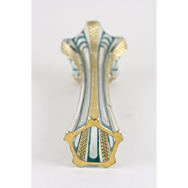 20th Century Murano Glass Vase with Green and Gilt Accents, Italy, 1930s For Sale - Image 17 of 18