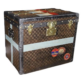 Hat Trunk in Checkered Canvas from Louis Vuitton, 1890s For Sale